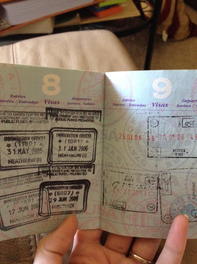Right there, bottom left, is the first stamp that landed in this passport.